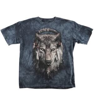Vintage The Mountain Wolf Graphic Tee (Gray Tie-Dye) – Size XL